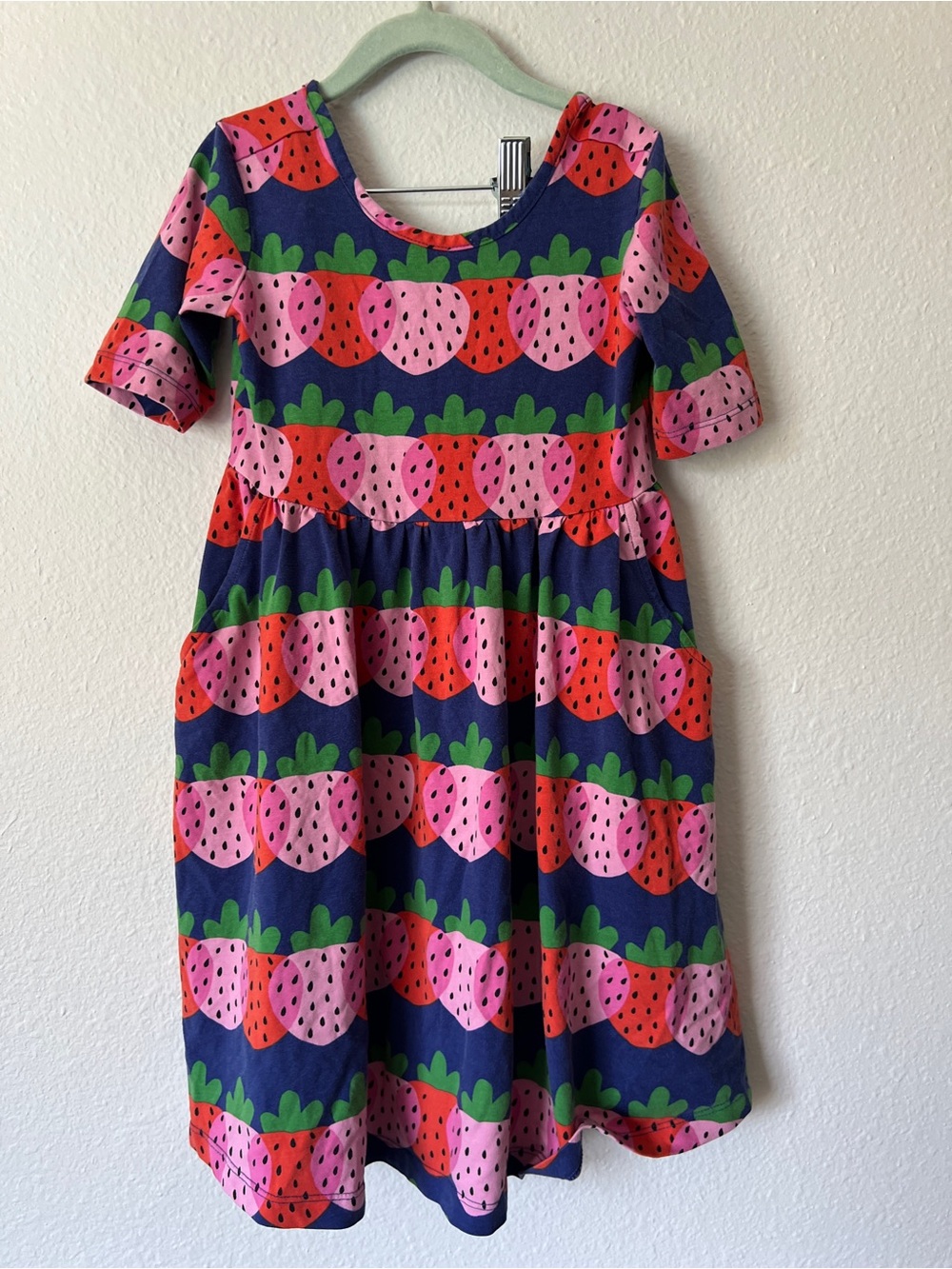 Hanna Andersson Strawberry Print Twirl Dress 6-7